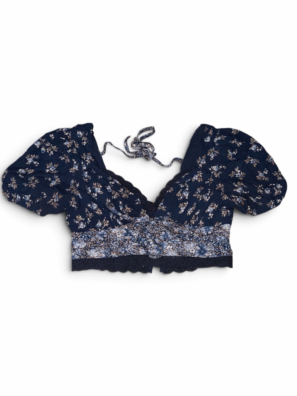 Altar'd State Aiden Floral Lace-Trim Crop Top - Small NWT - Boho